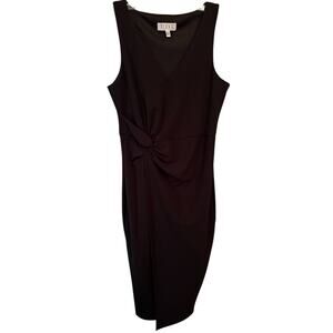 Siena Women's Dress Size Medium Faux-Wrap‎ Long Black Sleeveless